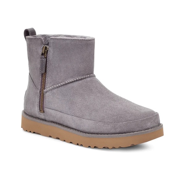 UGG Shoes - New UGG Classic Mini Suede Zip Boots SHADE Size 6 Waterproof